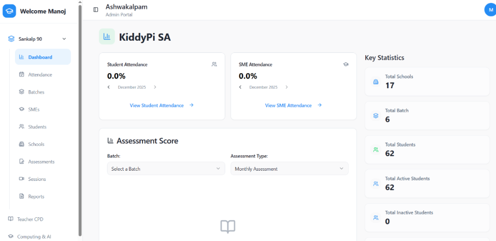 Ashwakalpam Dashboard